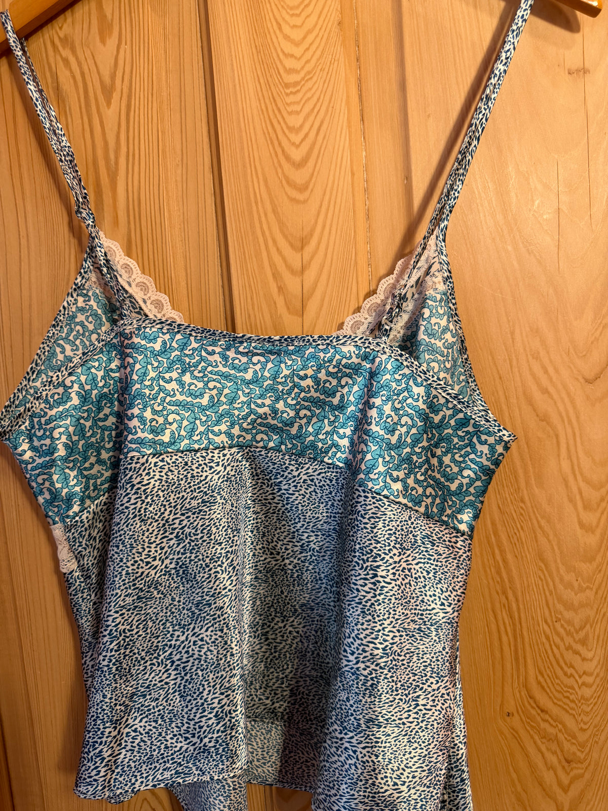 Silk sleep shirt blue (L)