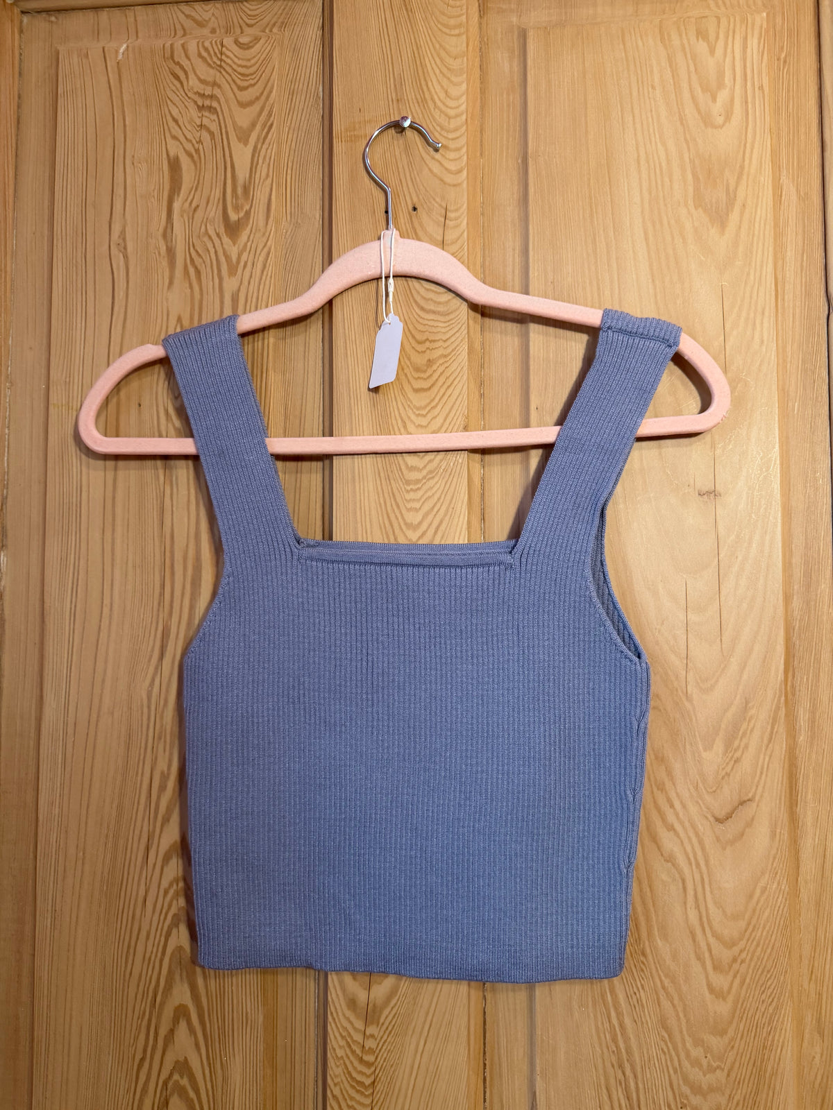 Ribbed cropped tank top