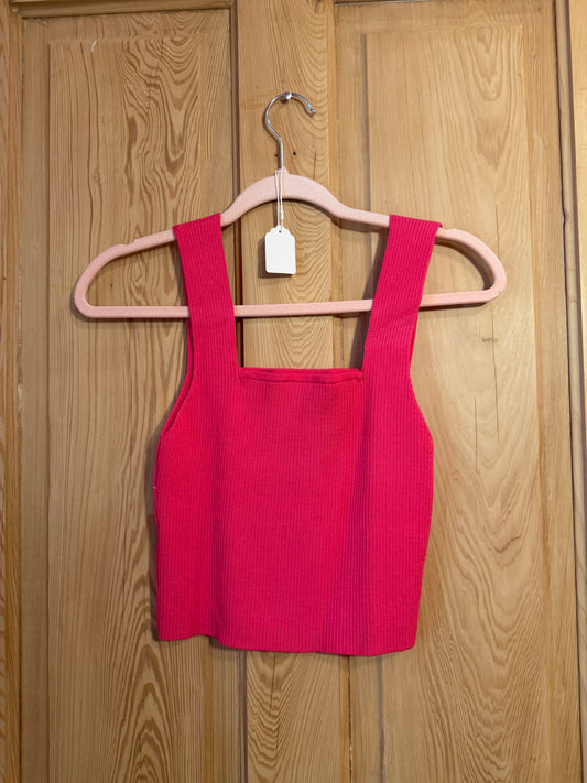 Ribbed cropped tank top