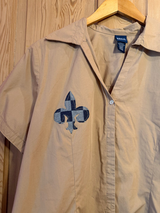 Fleur Des Lis Saints Button Up